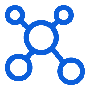 Connectivity icon representing data integration and sharing for integrated fleet management solutions