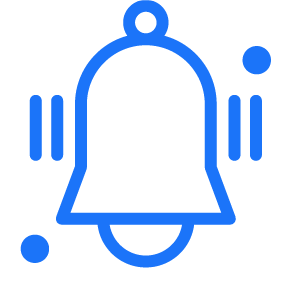 Blue icon with a bell symbolizing configurable alerts in fleet management